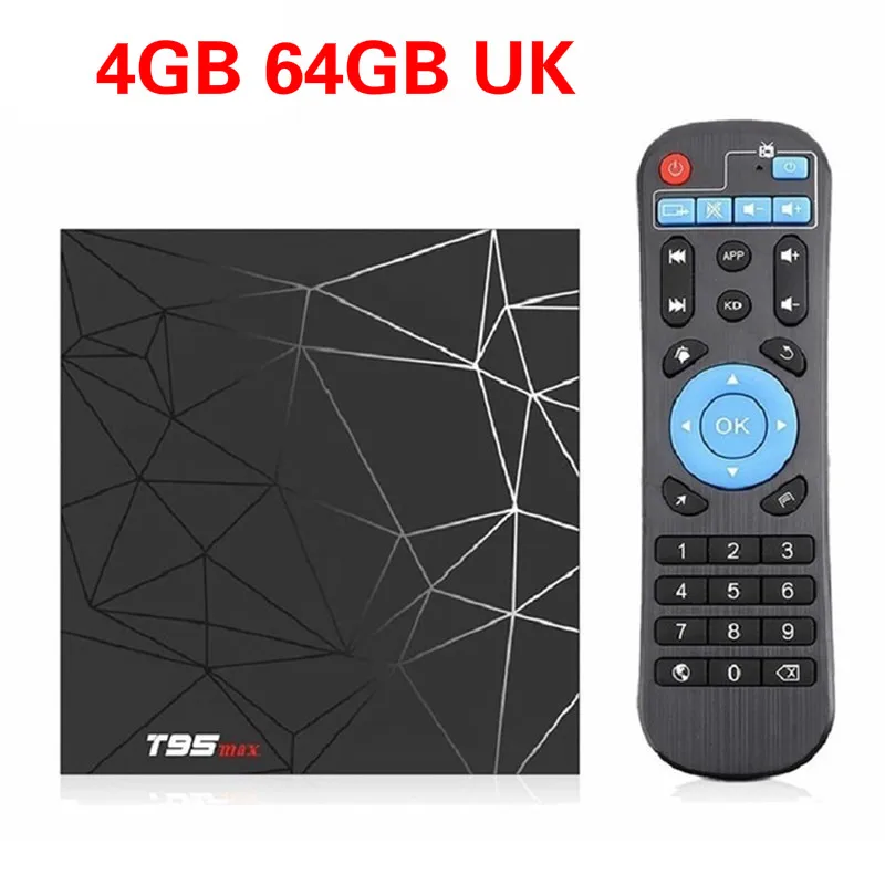 T95 Max 4K Smart tv Box H6 четырехъядерный 100M Android 9,0 HDMI2.0 WiFi Full HD медиаплеер мини-приставка спутниковый ресивер - Цвет: 4GB 64GB UK