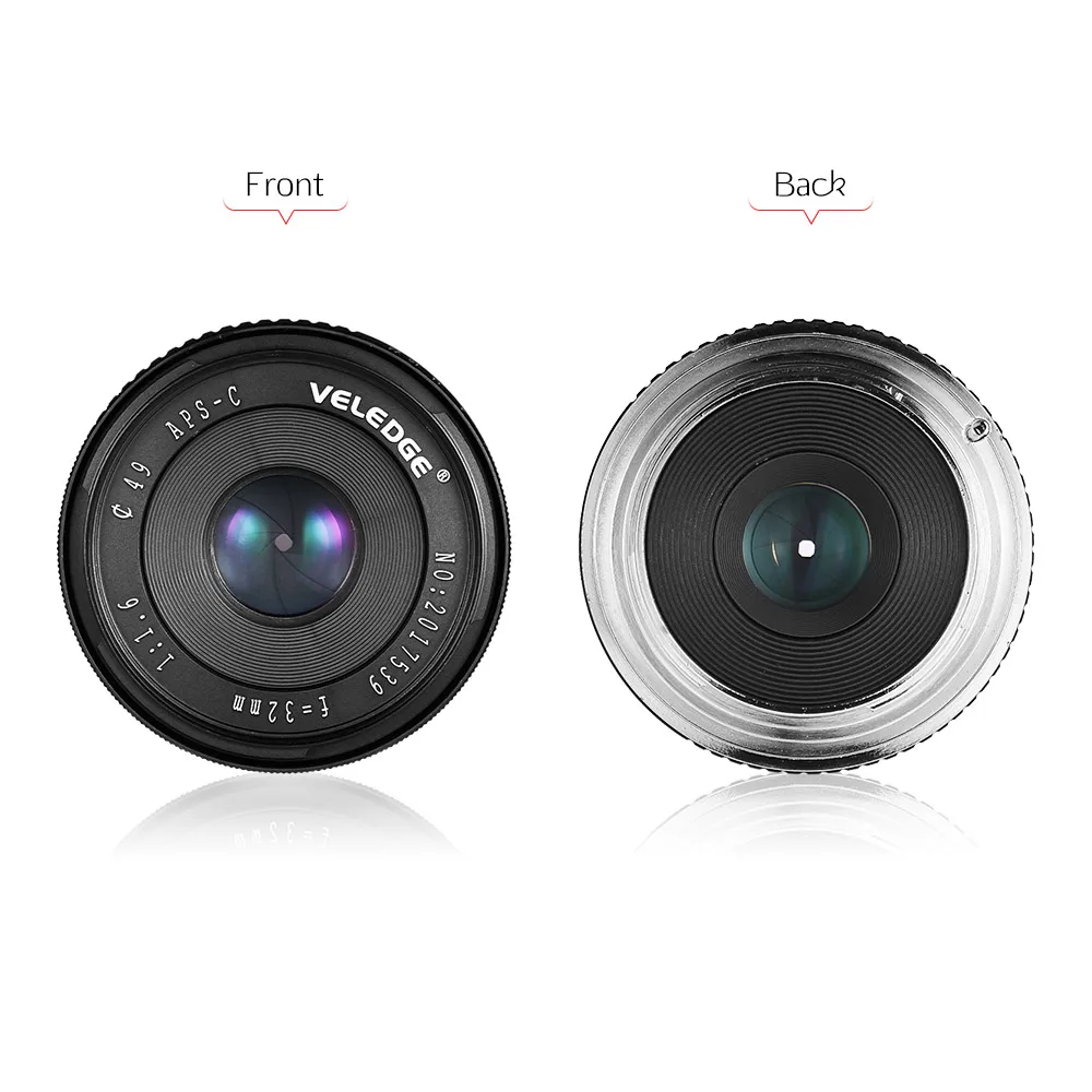 VELEDGE 32 мм F/1,6 Большая диафрагма ручная фокусировка объектива APS-C для sony E-Mount цифровая беззеркальная камера s NEX 3/NEX 3N/A5000 камера