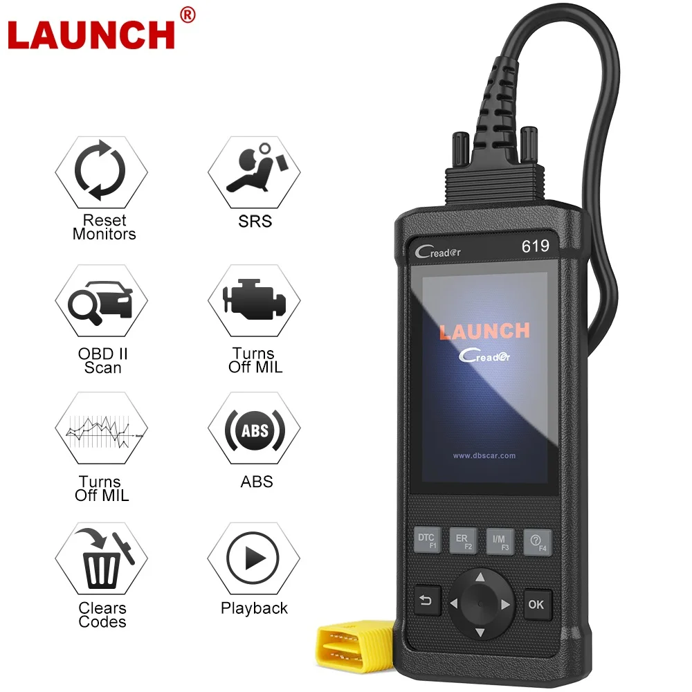 Launch CR619 OBD2 автомобильный сканер ABS SRS двигатель EVAP o2 Датчик считывания кода сканирующий инструмент автомобильный диагностический сканер|Считыватели кодов и сканеры| | АлиЭкспресс