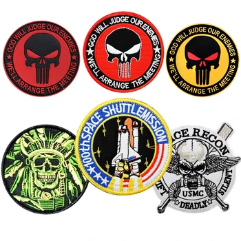 

Military Patches Stripe on Clothes Velcro Emblems Iron On Punk Style Stickers Diy Appliques Badge Armband Garment Accessories