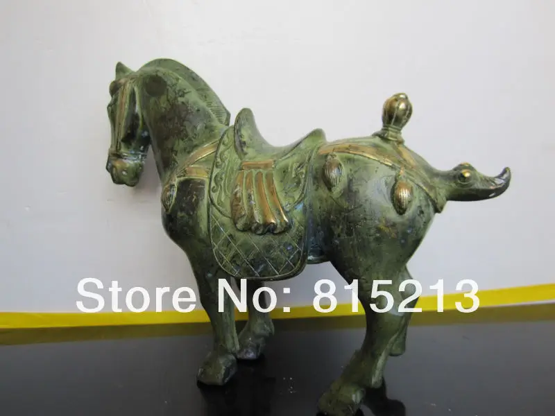 Ван 000120 Китайский Древняя бронзовая конная статуя