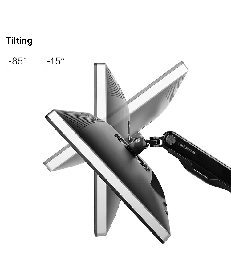 Loctek Q5 супер качество полный движения газовая пружина 10-30 дюйм настольный монитор держатель кронштейн с USB 3,0 порт загрузки 2-9 кг
