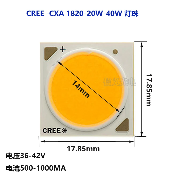 CREE XLamp CXA1820 COB 20W25W30W35w40w led 3000-4500LM с высоким уровнем ультратонкое естественное освещение CRI 80 white5000k warmwhite3000k DC36V MAX1050MA