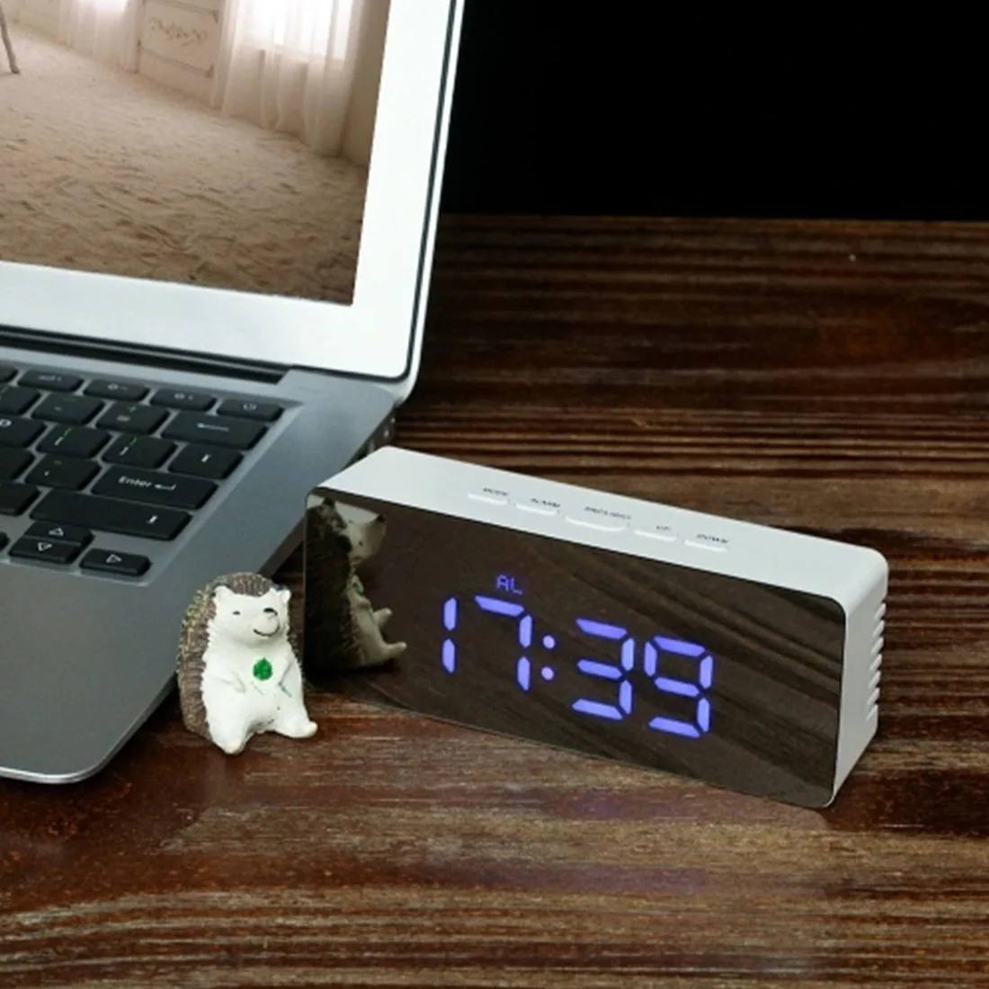 

Multifunction LED Mirror Alarm Clock Digital Snooze Table Temperature Clock Wake Up Light Electronic Display Home Office Decor