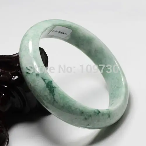 

001579 Beautiful Certified Grade "A" Natural Green Jadeite Jade Gems Bangle Bracelet (A0502)