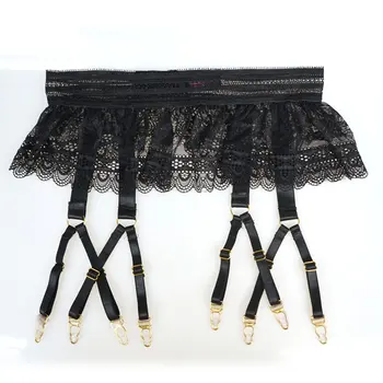 

Sexy Garters Lace Women Sexy Suspender Belts Female 8 straps Gold Metal Buckles Garter Belts for Stockings GA1142