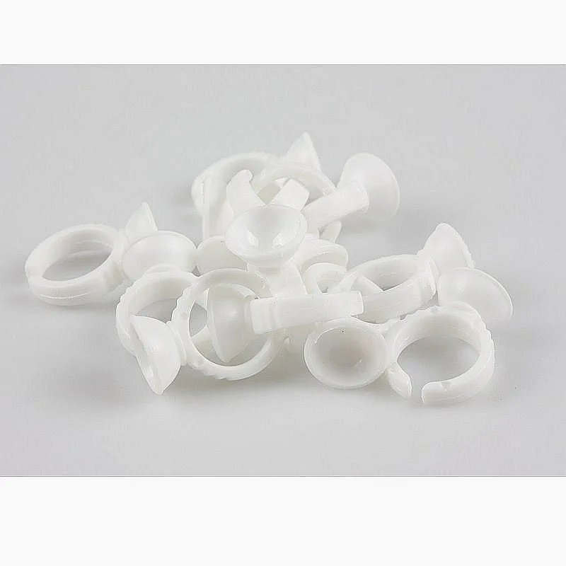 100Pcs Adhesive Eyelash Pallet Holder Set Disposable Glue Holder Ring