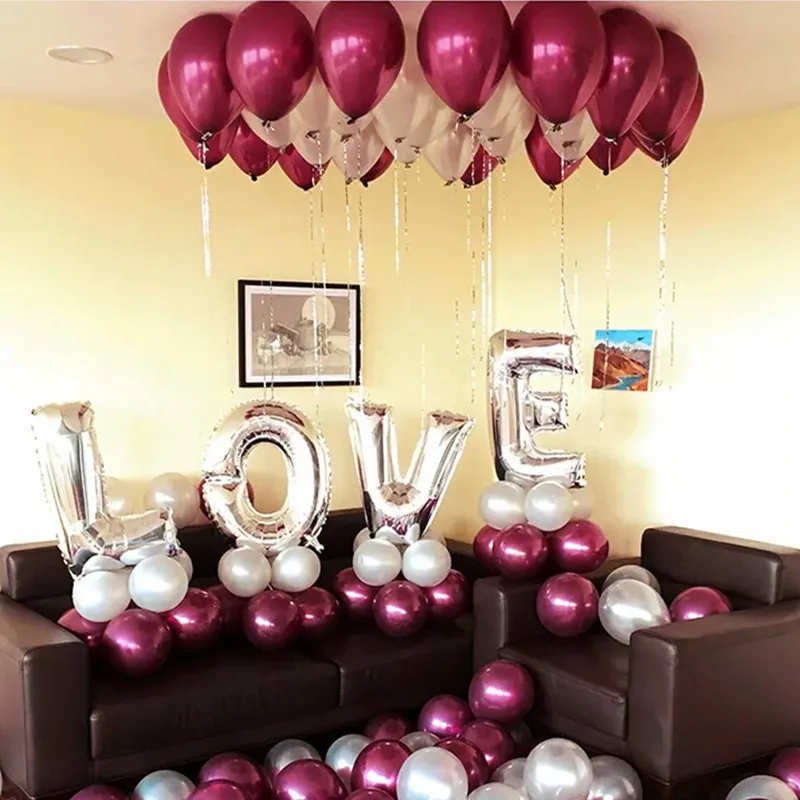 Quality 12 Inch 3 2g Burgundy White Pearl Balloon Latex Balloon