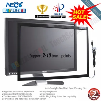 

Free shipping 40" IR Multi touch frame With 10 touch points Responsive Ultra-thin design for Touch LCD / LED monitor, PC