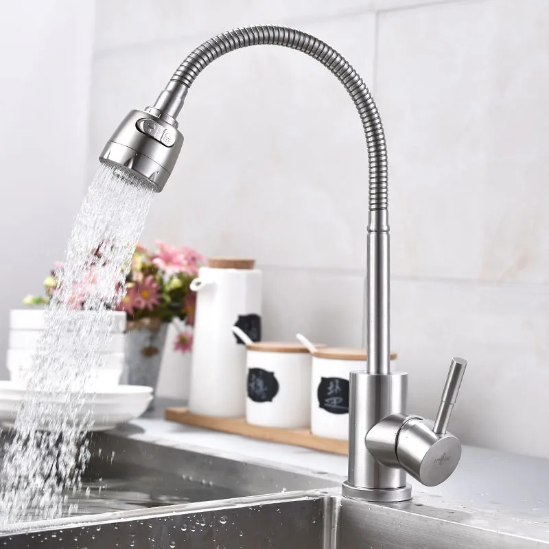 SHAI Solid Kitchen Mixer Cold and Hot flexible Tap Single lever Hole Water Faucet Torneira Cozinha | Обустройство дома