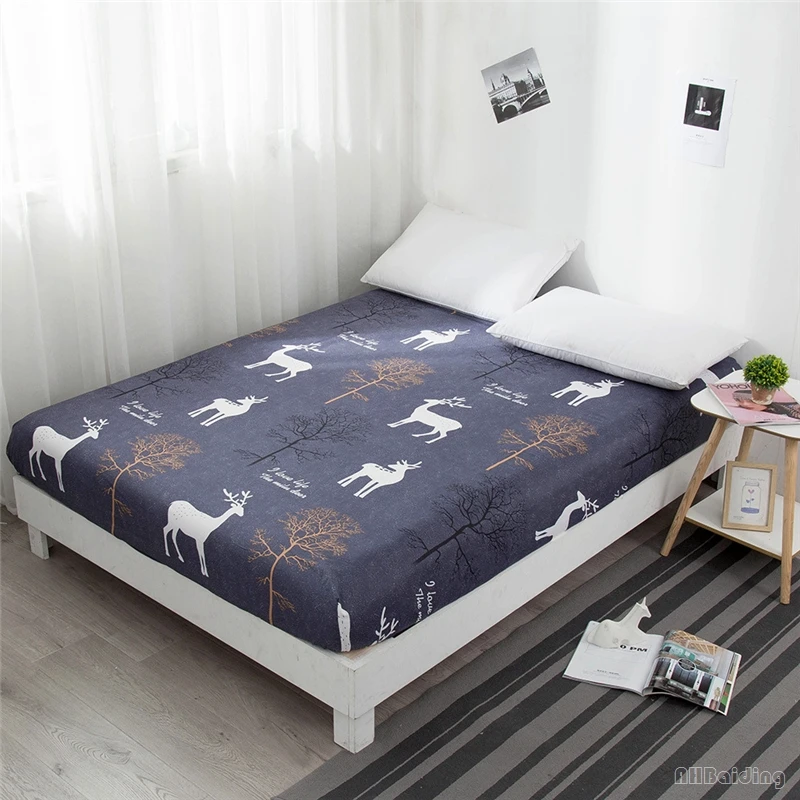 Bed Fitted Sheet Elastic Sheet Twin Full Queen King Polyester Bedding Cover
