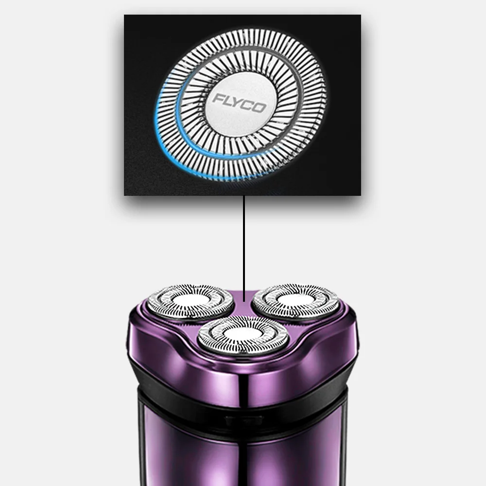 Flyco 3D тройной плавающий клинок моющийся мужской станок для бритья Soin Barbe Homme Pour