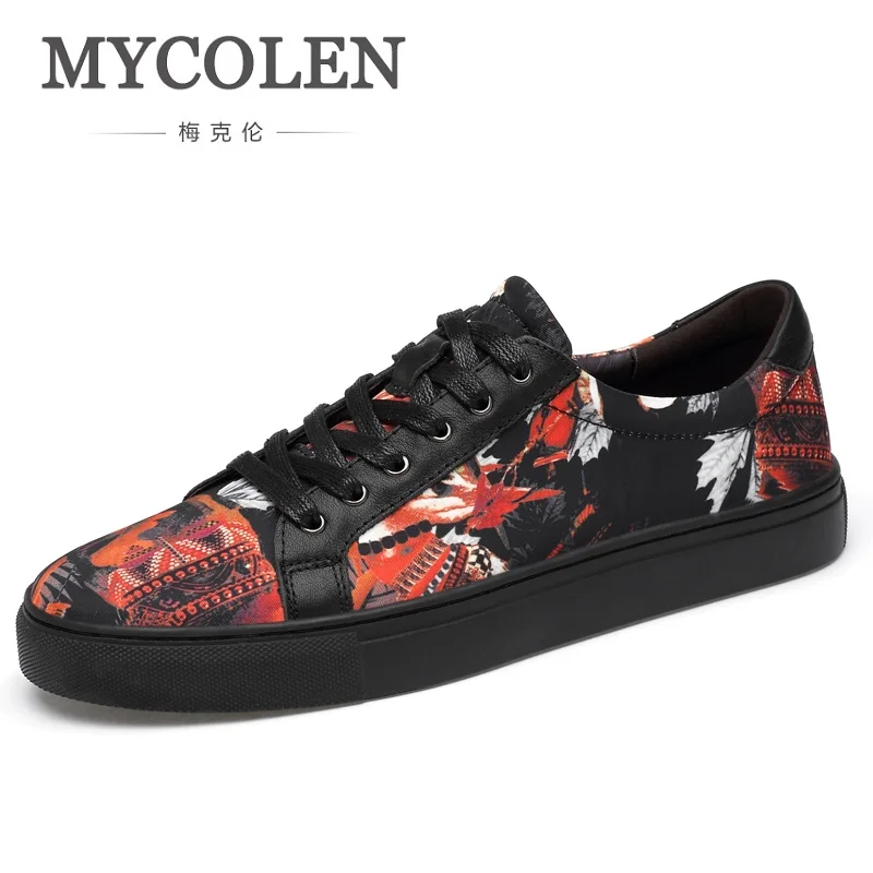 

MYCOLEN Unique Printed Casual Shoes Men Hip Hop Casual Walking Espadrille Designer Flats Shoes Chaussure Homme De Marque