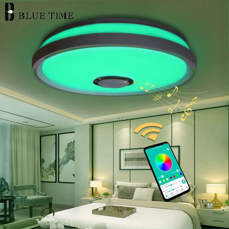  New Design Modern Home Musical LED Chandeliers For Kitchen Bedroom Living Room White Body Smartphon