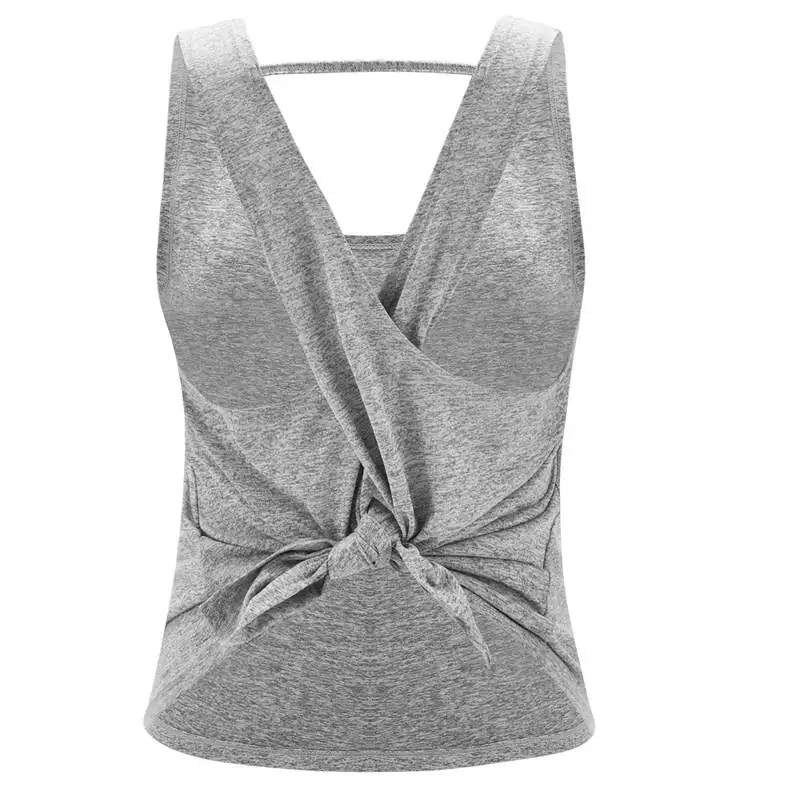 Женский спортивный жилет, тонкая женская рубашка для йоги, укороченный жилет для бега, однотонный эластичный пуловер, футболка для фитнеса, майки, топы для спортзала, тренировки, футболка, блузка - Цвет: BX2292 02