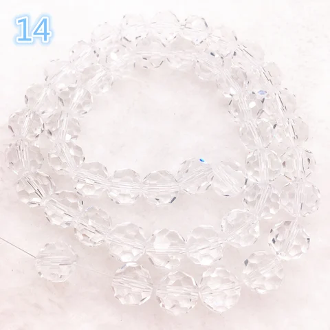 32 Faceted Austria Transparent Faceted Crystal Ball Beads Spacer Beads for Necklace and DIY Bracelet Making #14