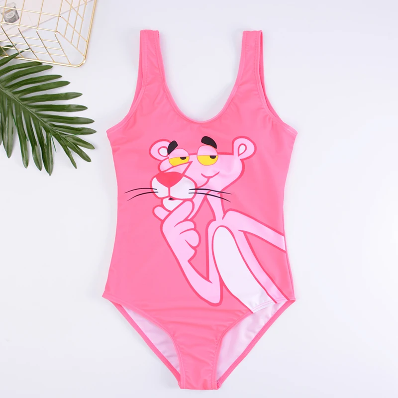 

20 Colors One Piece Swimsuit For Women Swimwear Pink Panther Bath Suits Cartoon Sexy bikini Beachwear High Waist Swimming Suit