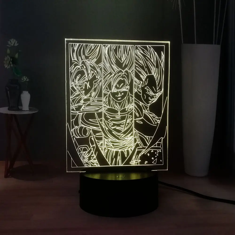 3D Визуальный светодиодный ночник Dragon Ball Comics Goku USB переключатель детская