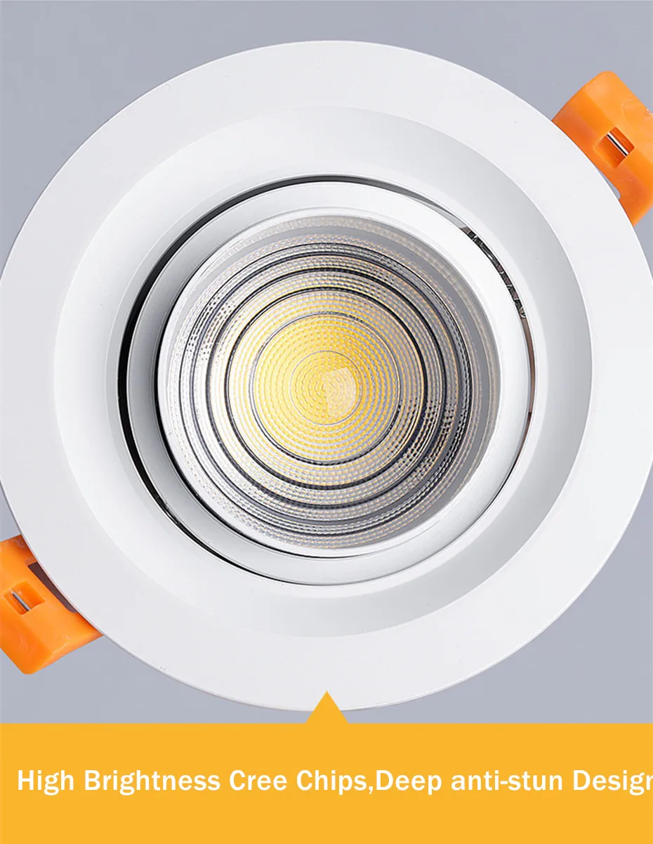 Recesso LED teto Downlight, luzes LED spot