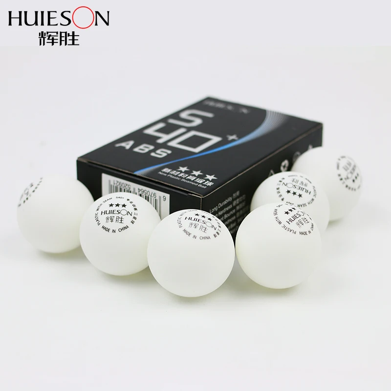 Huieson 6 قطعة/صندوق 3 نجمة S40 + mm تنس طاولة بولي كرات جديد المواد ABS البلاستيك تنس طاولة التدريب الكرة لكبار اللاعبين