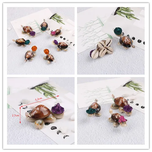 

2 Pcs Random Sea Shells Art Craft Cute Cartoon Little Turtle Kawaii Natural Small Tortoise Home Decor Ornaments Fish Tank Decor