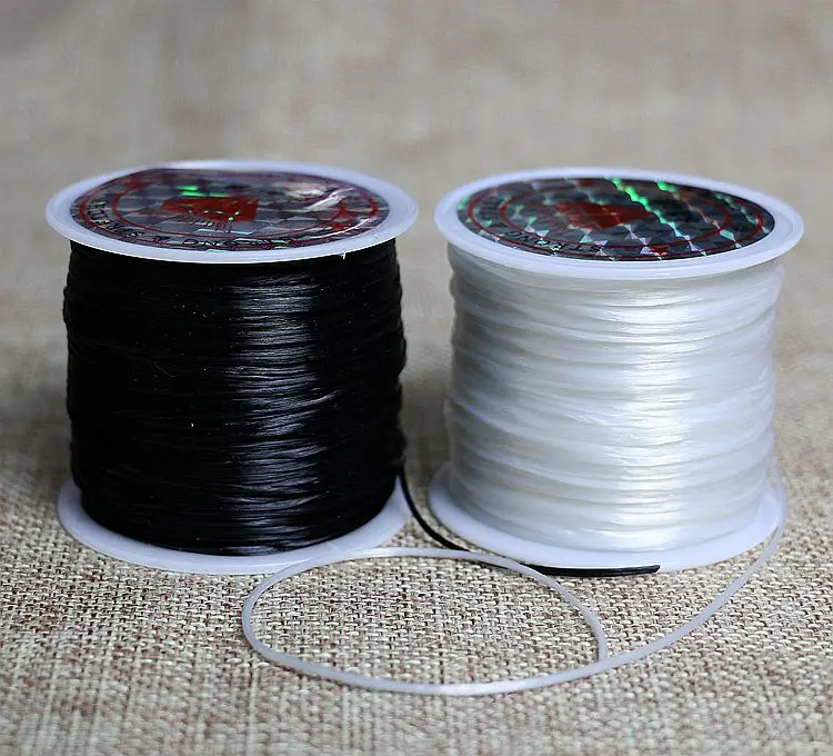 

Crystal Beading Elastic Cords - 60M/pcs, Around 0.5mm, Flat
