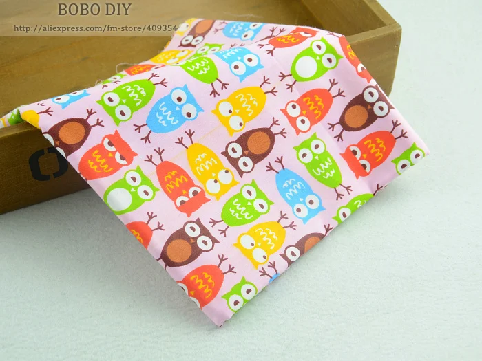 

Free Shipping 1 meter pink Owl Cotton Fabric Bedding Sheet Sewing Fabric Home Textile Quilting Fabric patchwork clothing 160cm