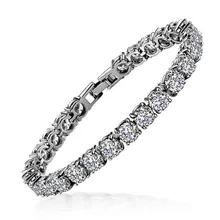 1ct SONA бриллиантовый браслет свадебная торговля 18 К покрытый белым золотом Высокое качество ювелирные изделия ручная цепочка браслет для женщин