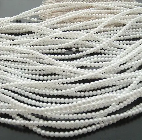 

Free shipping~3mm~12mm H1 White color Loose immitation Glass Pearl Beads