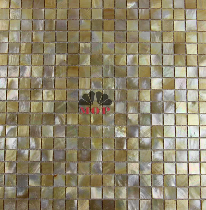 Goede MOP 15*15mm natuurlijke shell kleur geel vierkante moza iuml;ek tegels achtergrond muur moza iuml;eken home improvement gratis verzending