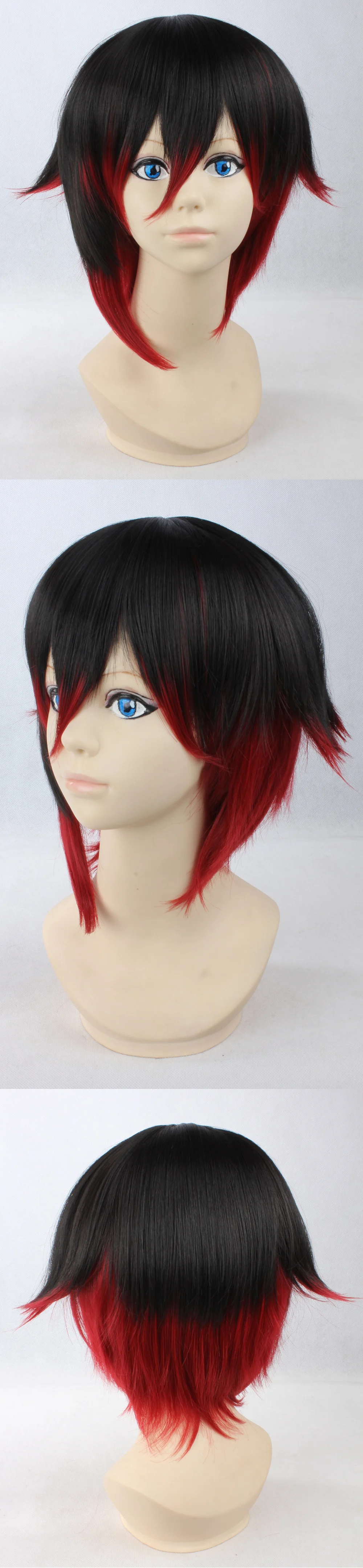 Coshome RWBY Ruby Rose Cosplay Wigs Weiss Schnee Blake Belladonna Yang Xiao Long Wig Red White Black Yellow Hair (10)
