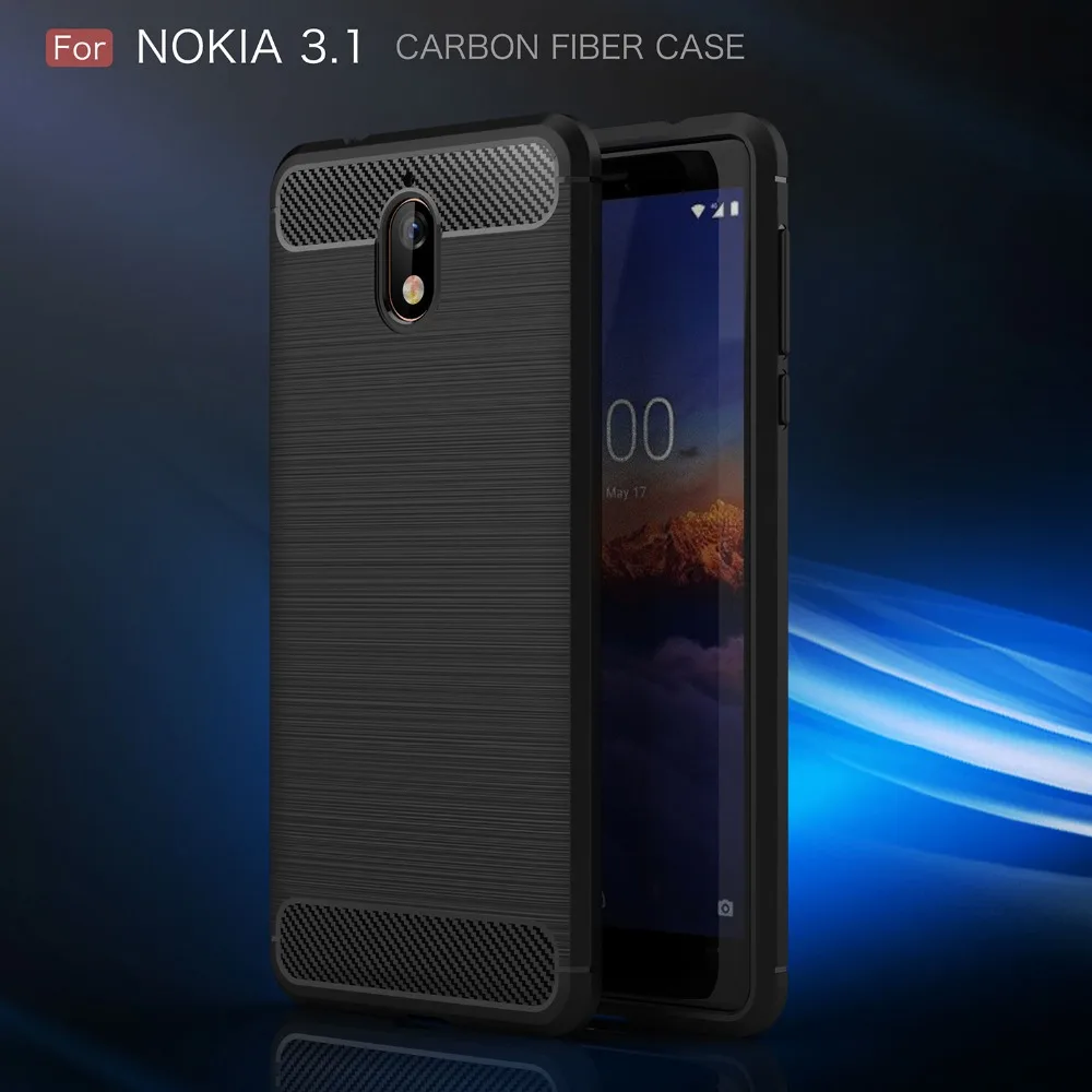 Best Carbon Fiber Grain TPU Phone Case For Nokia 2.1 3.1 5.1 Plus X5 7 6 6.1 X6 8.1 Sirocco 1 Soft Silicon Back Cover Case