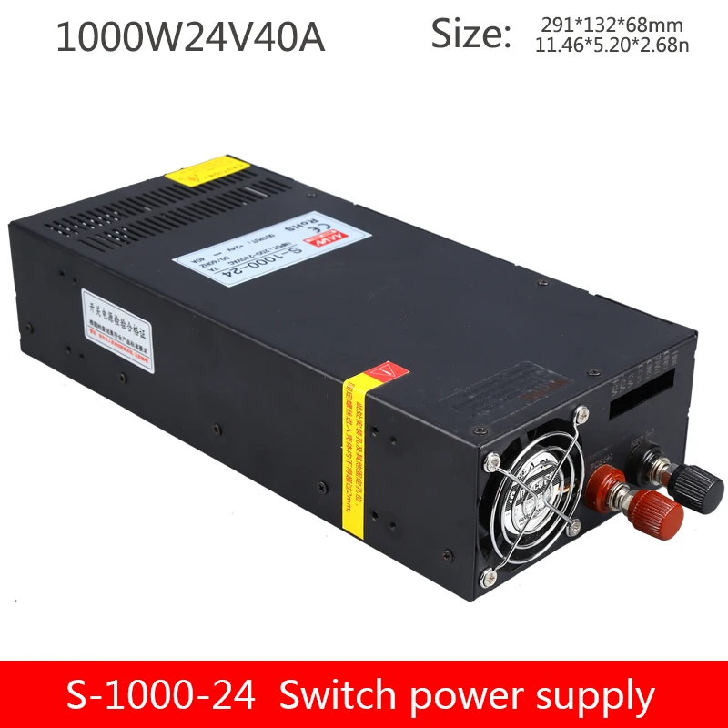 Высокомощный импульсный источник питания S-1000W-24V40A12V80A36V48V60V1000W постоянного тока Регулируемый трансформатор постоянного тока