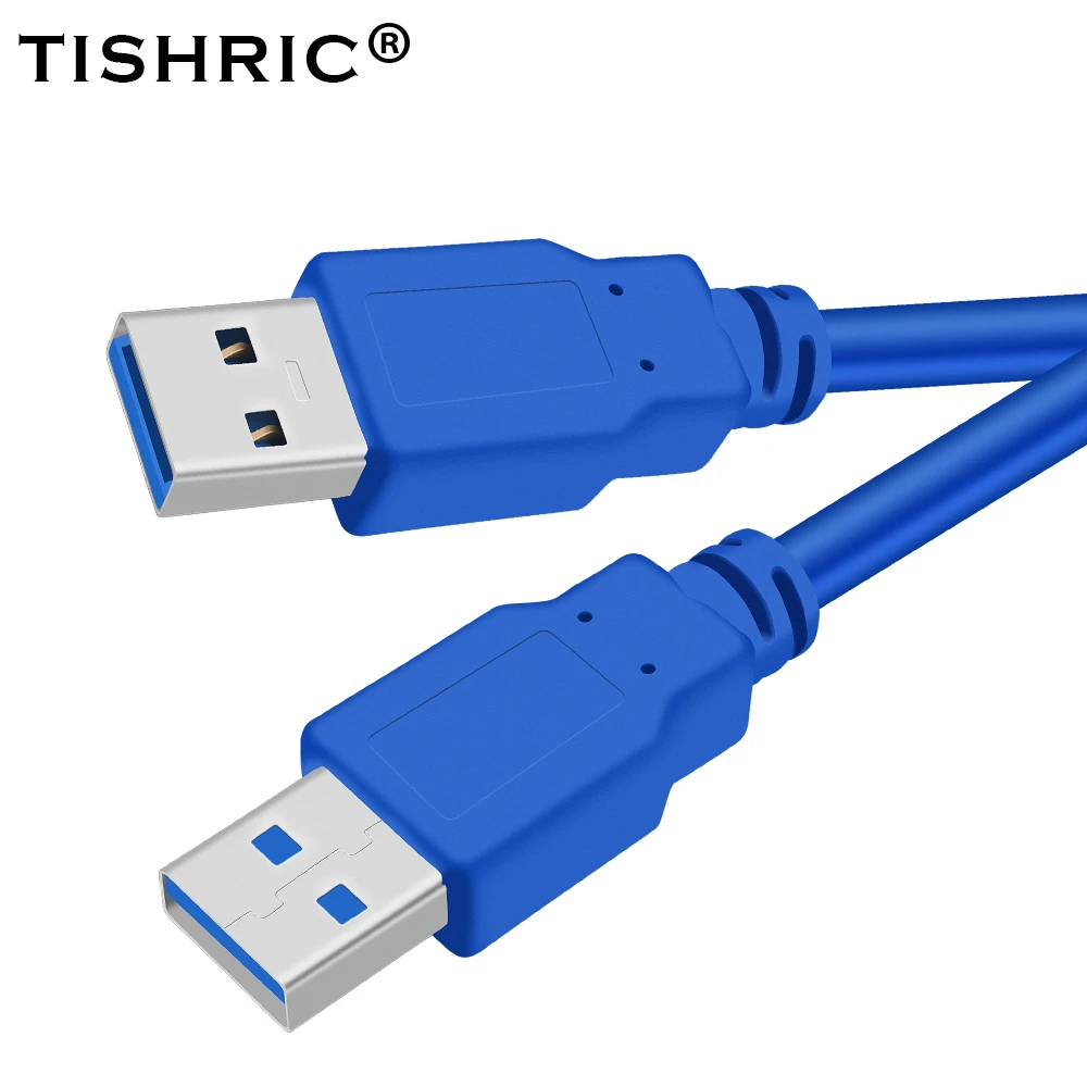 TISHRIC USB-USB кабель-удлинитель USB 3,0 тип A папа-тип A папа для жесткого диска радиатора компьютера супер скорость 60 см