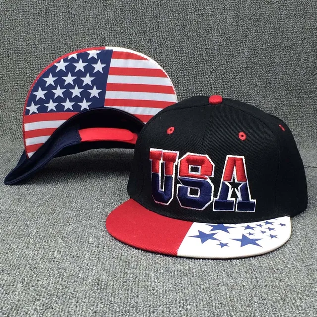 letter baseball cap USA American Flag Snapback Cap Adjustable United