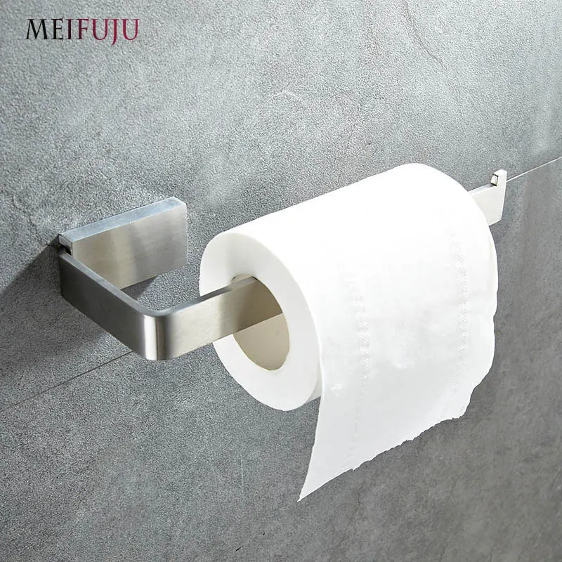 MEIFUJU квадратный твердый SUS304 из нержавеющей стали, вешалка для полотенец, Полка для полотенец, аксессуары для ванной комнаты, бумажный держатель, аксессуары для ванной комнаты - Цвет: Paper holder