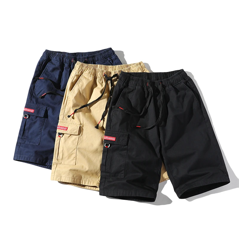 Мужские летние шорты мужские новые модные повседневные свободные однотонные карго шорты высокого качества из хлопка с несколькими карманами длиной до колена Большие размеры 4XL