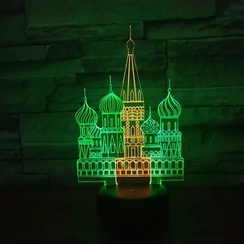 

Castle LED 3D Colorful Nightlight Creative Visual Touch Charging Stereo Atmosphere Gift Lamp