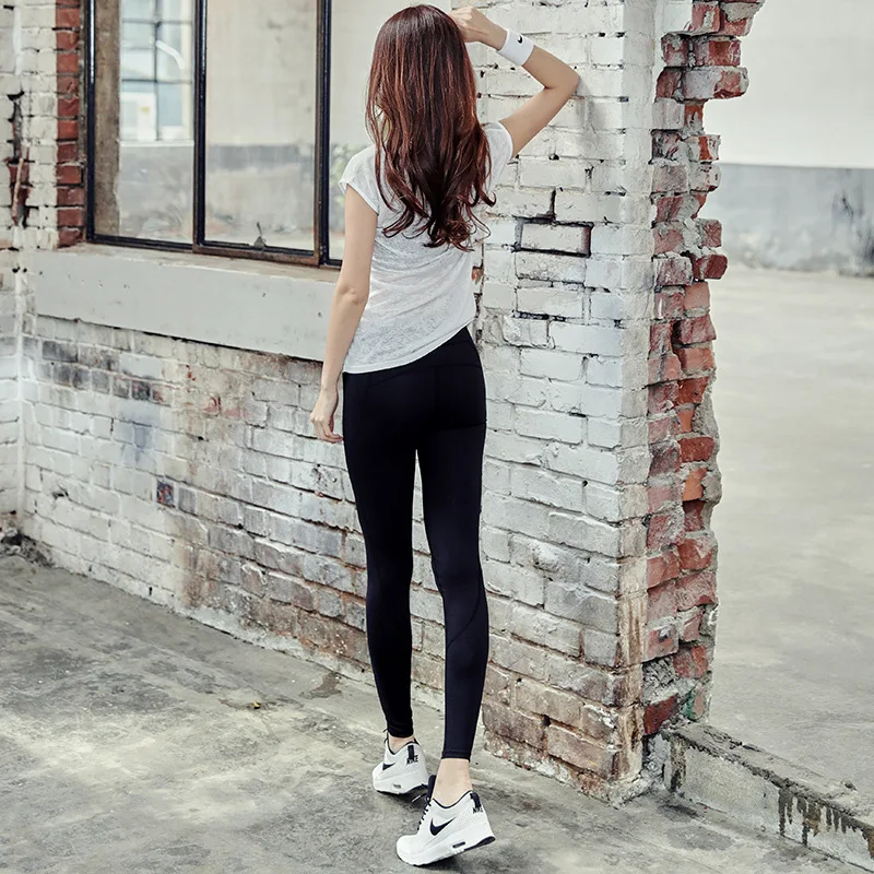 High Elastics New Sport Suit Print Fitness Leggings Yoga Set 3 Pieces Zipper Sportswear T-shirt+Sport+Pants 2018 Tracksuit Women