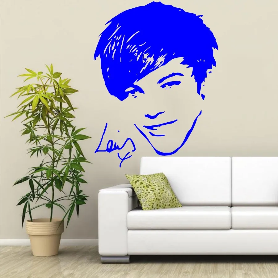 Bedroom Home Wall Art Decorative Louis Tomlinson Vinyl Wall Sticker One Direction Removable Wall Mural Design Wallpaper Y-851