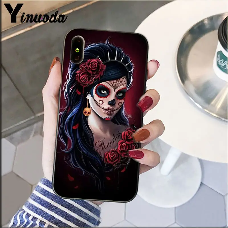 Catrina beautiful rose girl Skull Art