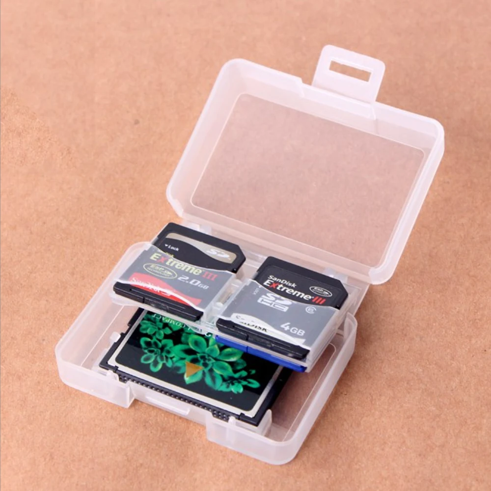 Clear Plastic Memory Card Case Holder for SanDisk Kingston Transcend Samsung SD Micro SD T Flash