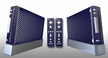 

Blue Carbon Fiber Vinyl Skin Sticker Protector for Nintendo Wii and controller skins Stickers