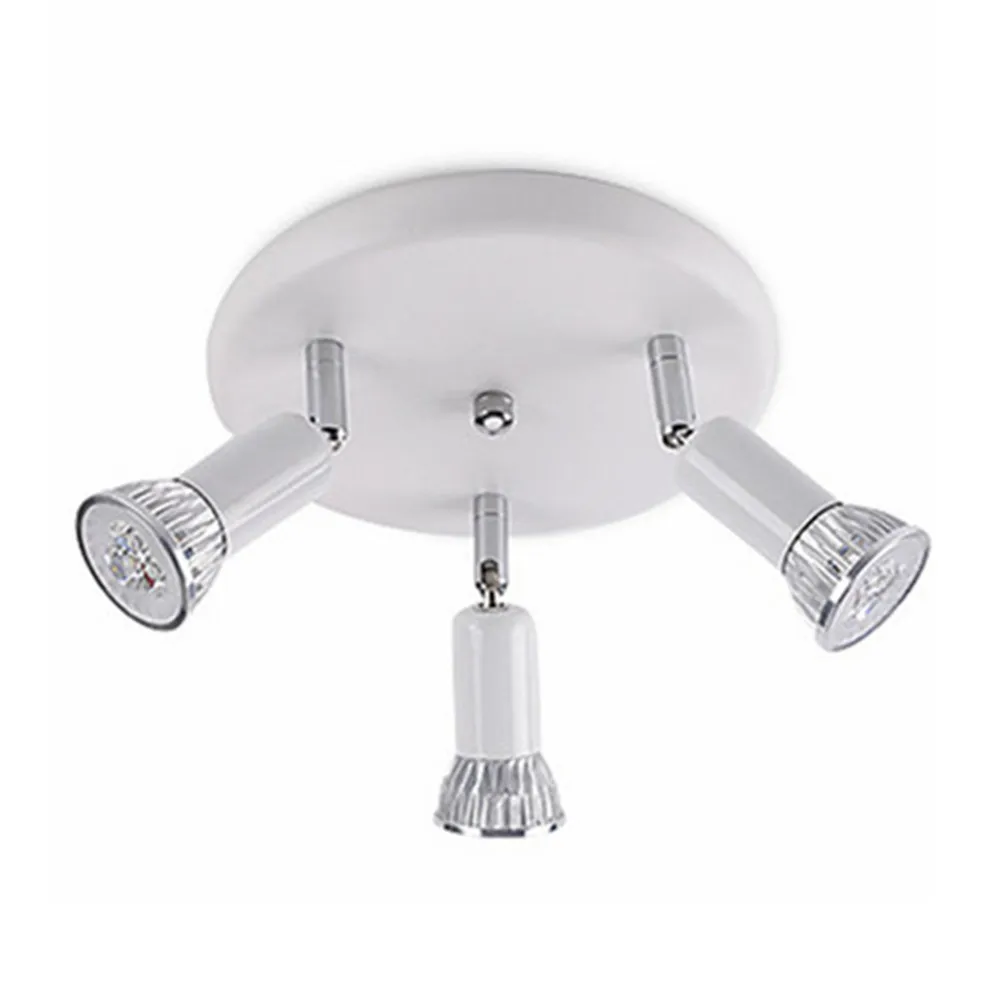 Потолочный светильник s Luminaria, вращающийся светодиодный потолочный светильник, регулируемый угол, лампы для витрины для дома, светильник, GU10 лампа - Цвет корпуса: 3 Head White