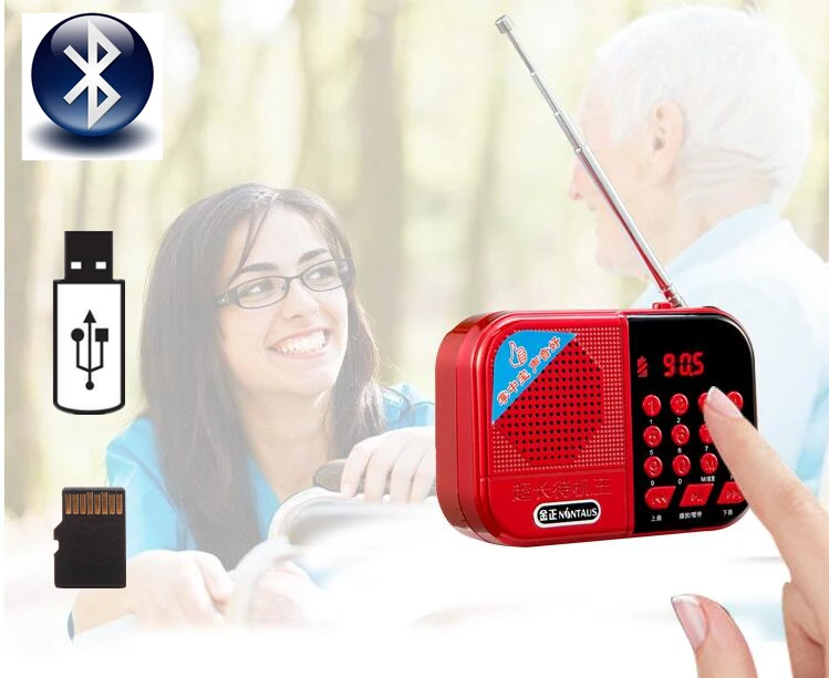 Перезаряжаемый Bluetooth беспроводной динамик fm радиоприемник портативное мини