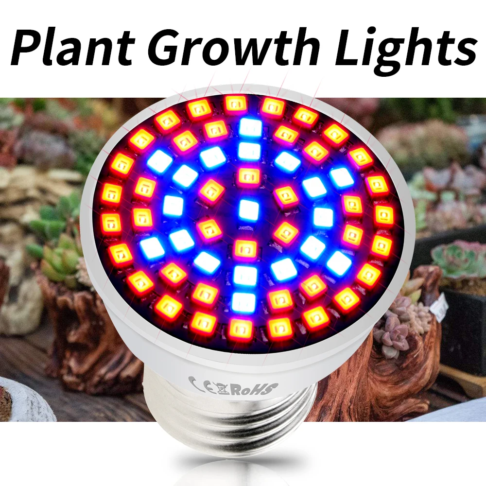 

Full Spectrum E27 LED Grow Light E14 Plants Lamp GU10 Growth Tent 220V MR16 Seedling Grow Bulbs B22 48 60 80leds Phyto SMD 2835