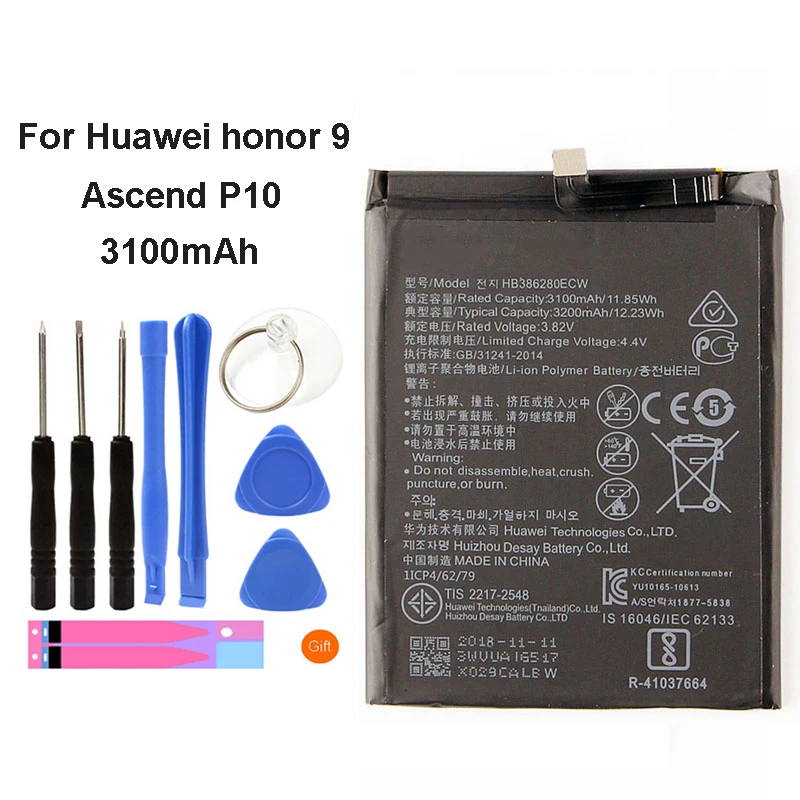 HB386280ECW батарея для Huawei Ascend P10 honor 9 STF L09 AL10 AL00 VTR батарея|Аккумуляторы мобильных