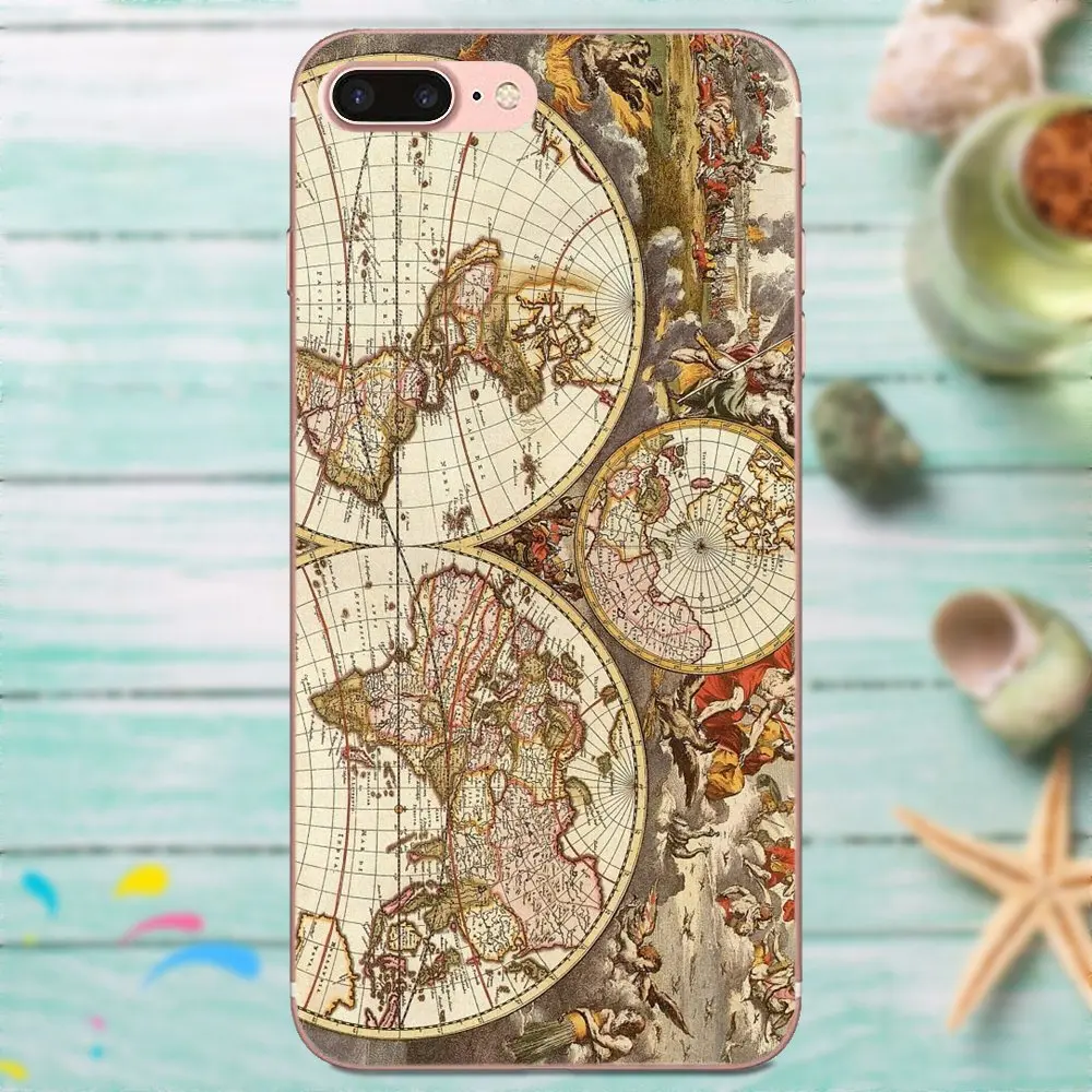 Чехол накладка из ТПУ в стиле ретро с античной картой мира для Galaxy J1 J2 J3 J330 J4 J5 J6 J7