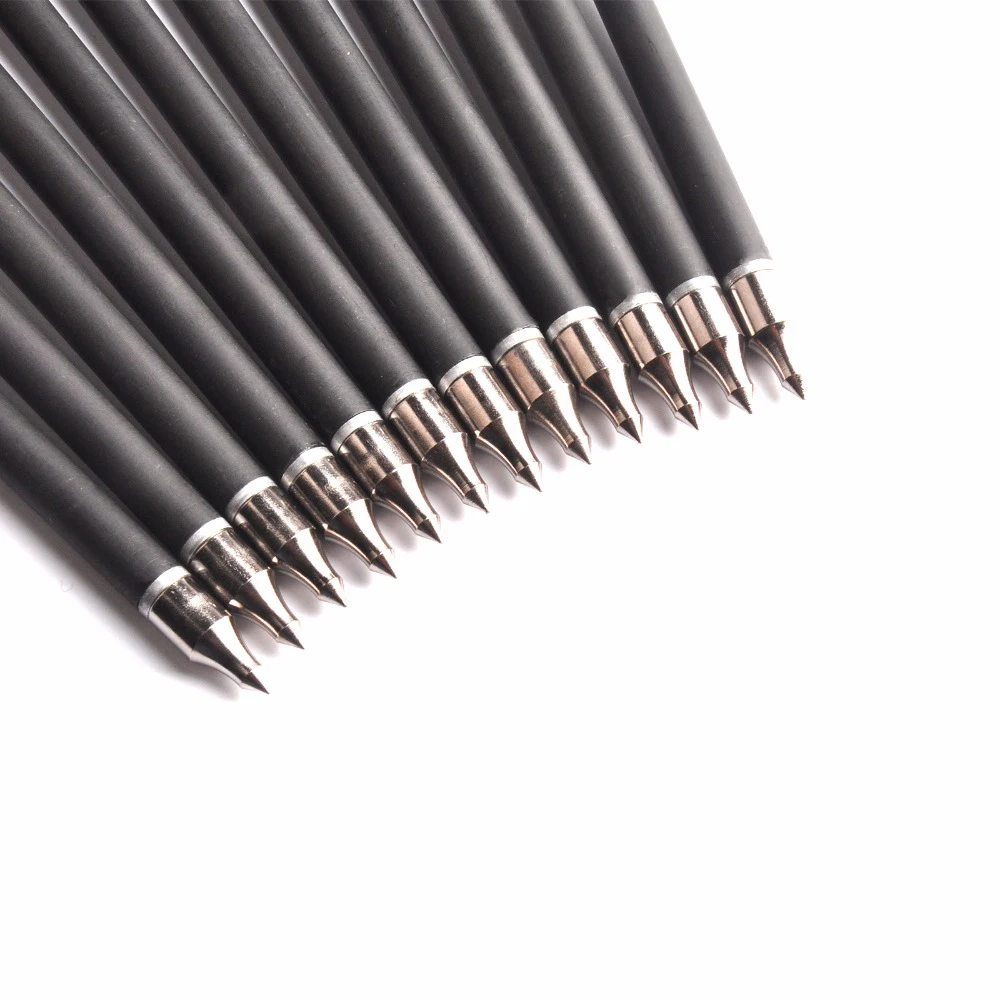 Online 6 12 24 stücke Carbon Armbrust Pfeil 8,8mm 17 20 Zoll 2 Rot 1 Weiß Feder Halfmoon Form nocke für Bogenschießen Jagd Schießen