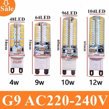 

G9 LED Lamp AC220V 3014 4W 9W 10W 12W LED Crystal Silicone Candle Replace 20-35W Halogen Christmas Bedroom LED Lights For Home